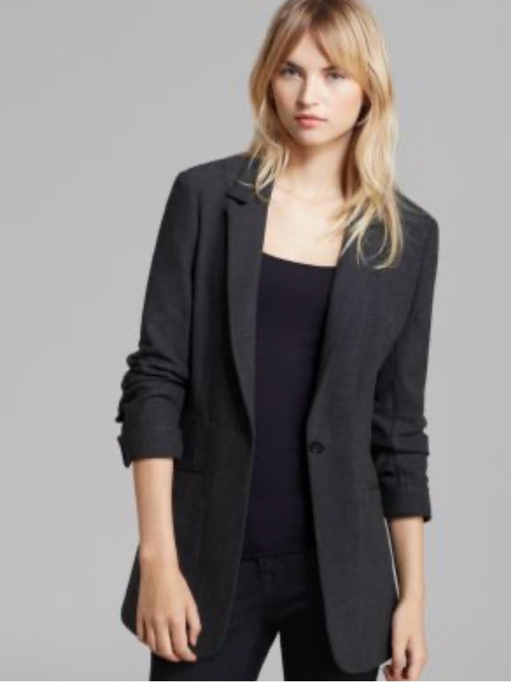 Elizabeth and James Barnes Charcoal Single-Button Tailored Blazer
